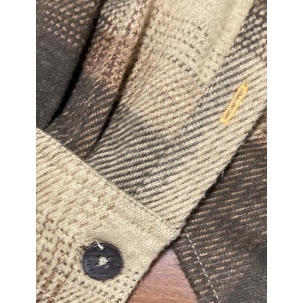 Rainforest Men's Flannel Oatmeal Plaid Long Sleeve Button-Up Shirt Size S - Picture 7 of 7